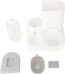 Produktbild von Haustier Wasser- und Futternäpfe Set Großes Fassungsvermögen Automatischer Haustierfutter- und Wasserspender Doppelter Hund Katze grau