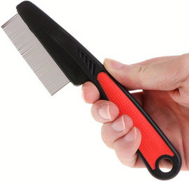 Produktbild von Haustierbedarf Zähne Haarausfall Floh Läuse Entfernungsbürste Edelstahlkamm Entwurmung Öffnung Knoten Hund Katze Pflegekamm