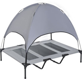 Produktbild von Haustierbett mit Baldachin Erhöhtes Hundebett Hundeliege Outdoor Grau
