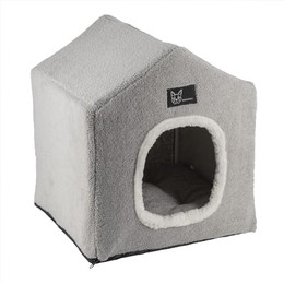 Produktbild von Haustierhöhle Zelthäuschen Hundehaus klein 36,5x42,5x36,5 cm mit Kissen