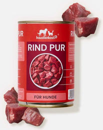 haustierkost | Rind pur Rind pur, 6 x 400 g | 100% Rindfleisch gegart | Reich an Protein, Ohne Zusätze | Für Hunde | Ergänzungsfuttermittel – Bild 1 von 2