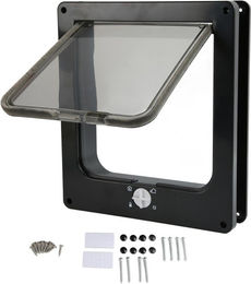 Produktbild von Haustiertür Verschleißfest Automatische Fensterverschlussfunktion Katze Innentür für Alle Standard-Innenräume L schwarz