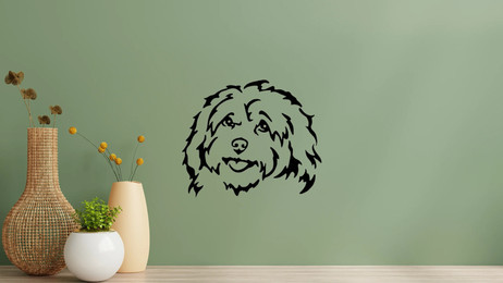 Produktbild von Havaneser Kopf Wandtattoo Wandbild Wandsticker Wandaufkleber Wanddekoration