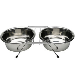 Produktbild von HEIM Doppelnapfständer mit Chromstahlnäpfen - 750 ml