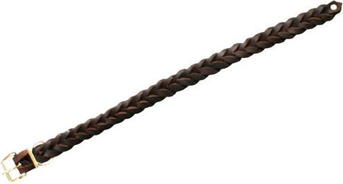 Produktbild von Heim Lederhalsband geflochten braun