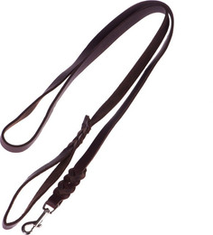 Produktbild von Heim Lederleine mit eingeflochtenem Karabiner, braun