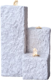 HEISSNER Gartenbrunnen Neptun LED - Grau - 12 x 12 x 15/25/40 cm – Bild 1 von 3