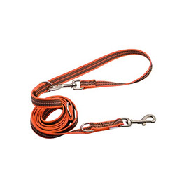 Produktbild von Herm Sprenger gummierte Führleine 3-fach verstellbar neon orange 230 cm - 230 cm