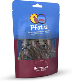 Produktbild von Herrmann's Bio Huhn & Lachs Würstchen Pfotis - 80 g