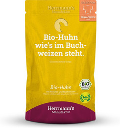 Produktbild von Herrmann's Bio Huhn mit Fenchel & Buchweizen Selection Adult - 14 x 150 g