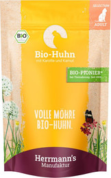 Produktbild von Herrmann's Bio Huhn mit Karotte & Kamut Selection Adult - 12 x 100 g