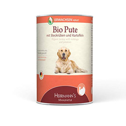 Produktbild von Herrmann's Bio Pute mit Wurzelgemüse und Kartoffel Hundefutter - 12 x 400 g