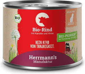 Produktbild von Herrmann's Bio Rind mit Karotte und Hirse Selection Adult - 12 x 200 g