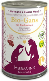 Produktbild von Herrmann's Classic 12x400g Dose Hundenassfutter Bio Gans mit Buchweizen