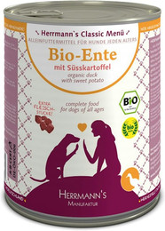 Produktbild von Herrmann's Classic 6x800g Dose Hundenassfutter Bio Ente mit Süßkartoffeln