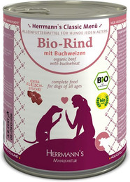 Produktbild von Herrmann's Classic 6x800g Dose Hundenassfutter Bio Rind mit Buchweizen