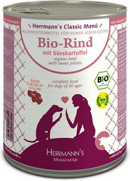 Produktbild von Herrmann's Classic 6x800g Dose Hundenassfutter Bio Rind mit Kartoffeln