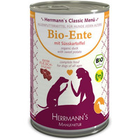 Produktbild von Herrmann's Classic Bio Ente mit Süßkartoffeln Hundenassfutter - 12 x 400 g
