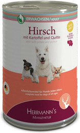 Produktbild von Herrmann's Selection Erwachsen 12x400g Dose Hundenassfutter Hirsch mit Kartoffel & Quitte