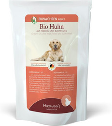 Produktbild von Herrmann's Selection Erwachsen 15x150g Beutel Hundenassfutter Bio Huhn mit Fenchel, Zucchini & Buchweizen