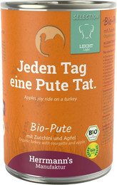 Produktbild von Herrmann's Selection Leicht 400g Dose Hundenassfutter 12 x 400g Bio Pute mit Zucchini & Apfel