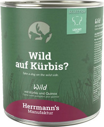 Produktbild von Herrmann's Selection Leicht 800g Dose Hundenassfutter 6 x 800g Wild mit Kürbis & Quinoa
