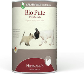 Produktbild von Herrmann's Selection Reinfleisch 400g Dose Hundenassfutter Sparpaket 24 x 400 Gramm Bio Pute