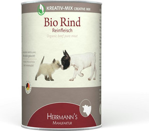 Produktbild von Herrmann's Selection Reinfleisch 400g Dose Hundenassfutter Sparpaket 24 x 400 Gramm Bio Rind