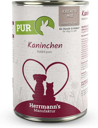 Produktbild von Herrmann's Selection Reinfleisch 400g Dose Hundenassfutter Sparpaket 24 x 400g Kaninchen
