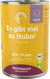 Produktbild von Herrmann's Selection Sensibel / Sensitiv 400g Dose Hundenassfutter 12 x 400g Bio Huhn mit Karotten, Reis & Fenchel
