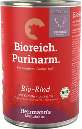 Produktbild von Herrmann's Selection Sensibel / Sensitiv 400g Dose Hundenassfutter 12 x 400g Bio Rind mit Karotten (purinarm)