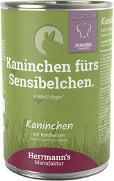 Produktbild von Herrmann's Selection Sensibel / Sensitiv 400g Dose Hundenassfutter Sparpaket 24 x 400g Kaninchen mit Reisflocken