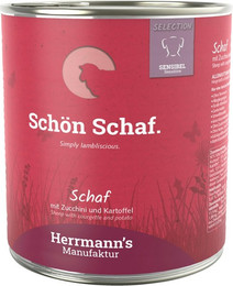 Produktbild von Herrmann's Selection Sensibel / Sensitiv 800g Dose Hundenassfutter Sparpaket 12 x 800g Schaf mit Zucchini & Mangold