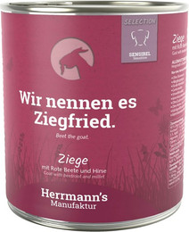 Produktbild von Herrmann's Selection Sensibel / Sensitiv 800g Dose Hundenassfutter Sparpaket 12 x 800g Ziege mit rote Beete & Hirse
