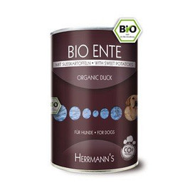 Produktbild von Herrmanns Bio Nassfutter für Hunde Ente mit Süßkartoffel - 6 x 800 g