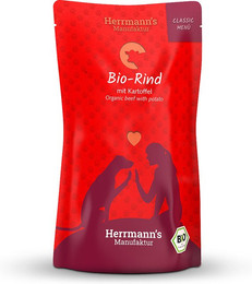 Produktbild von Herrmanns Bio Nassfutter für Hunde Rind mit Kartoffel - 12 x 130 g