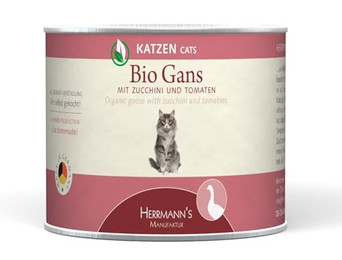 Produktbild von Herrmanns Bio Nassfutter für Katzen Gans - 12 x 200 g