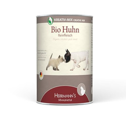 Produktbild von Herrmanns Bio Reinfleisch Nassfutter Huhn für Hunde und Katzen - 6 x 400 g