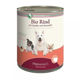 Produktbild von Herrmanns Bio Rind mit Karotten und Amaranth Nassfutter für Hunde - 400 g
