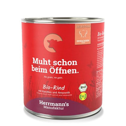 Produktbild von Herrmanns Bio Rind Nassfutter für Hunde - 6 x 800 g