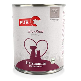 Produktbild von Herrmanns Bio Rind Reinfleisch Nassfutter für Hunde und Katzen - 6 x 800 g