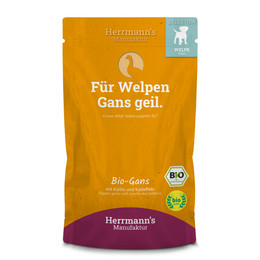 Produktbild von Herrmanns BIO Welpe Gans Nassfutter für Hunde - 15 x 150 g