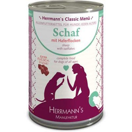 Produktbild von Herrmanns Classic Nassfutter für Hunde Schaf mit Haferflocken - 6 x 400 g