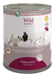 Produktbild von Herrmanns Ergänzungsfutter Wild 100% Reinfleisch für Hunde und Katzen - 6 x 800 g