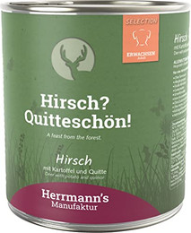 Produktbild von Herrmanns Hundefutter Hirsch mit Kartoffel und Quitte - 6 x 800 g