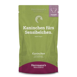 Produktbild von Herrmanns Hundefutter Kaninchen mit Reisflocken - 14 x 150 g