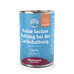 Produktbild von Herrmanns Hundefutter Lachs mit Aprikose - 6 x 400 g