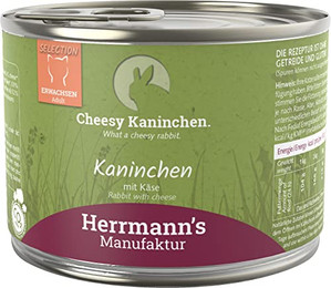 Produktbild von Herrmanns Katzenfutter Kaninchen mit Käse - 12 x 200 g