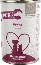 Produktbild von Herrmanns Reinfleisch Nassfutter Pferd für Hund und Katze - 6 x 400 g