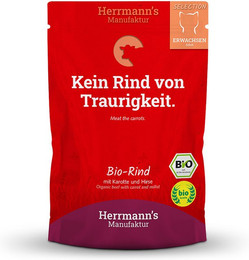 Produktbild von Herrmanns Selection Cat Bio Rind mit Karotte und Hirse - 20 x 100 g